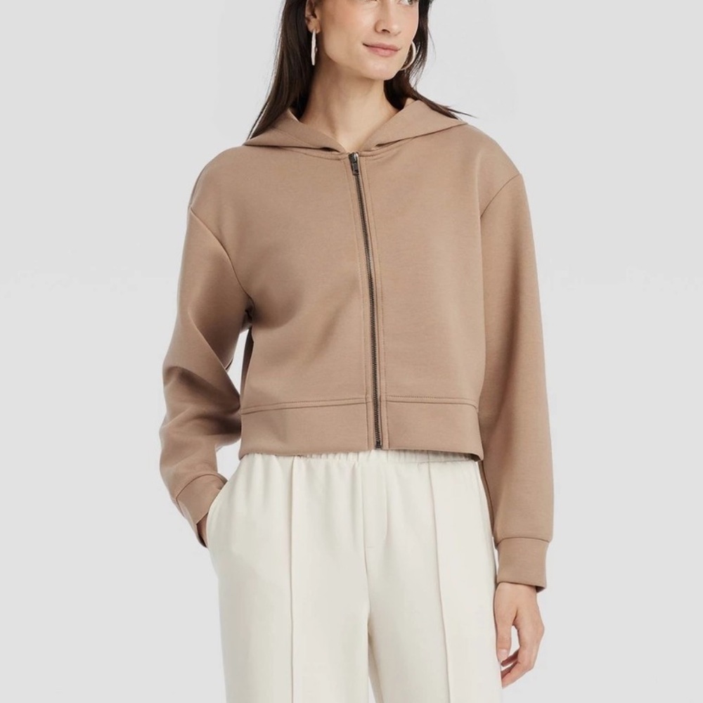 a new day Women's Beige Zip-Up Hoodie